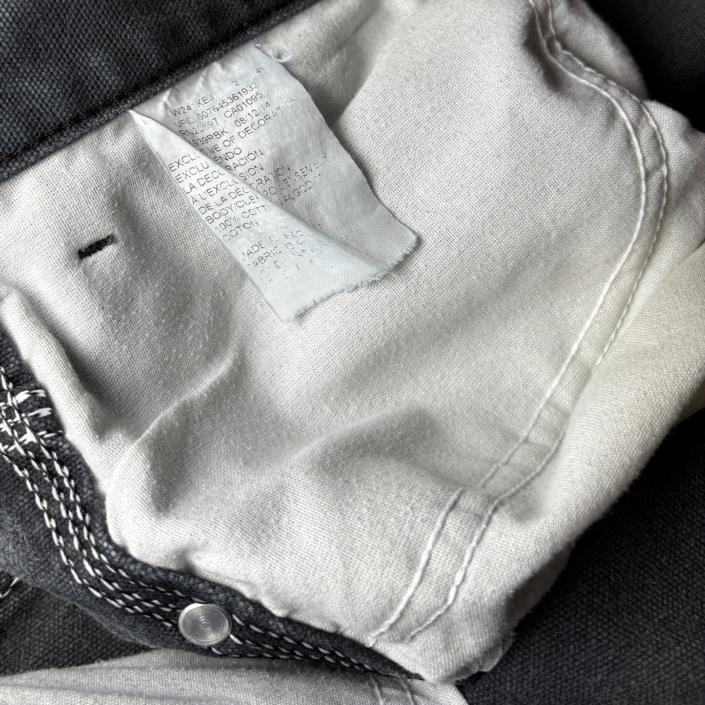 Dickies Black Faded Work Pants – Made in USA – Size W42