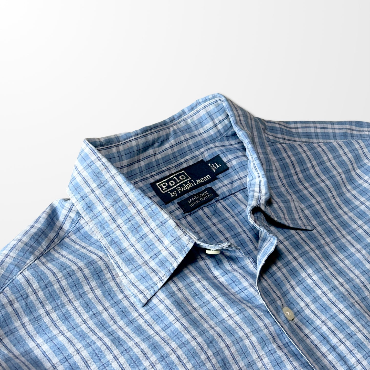 Ralph Lauren Cotton Blue Check Shirt – L