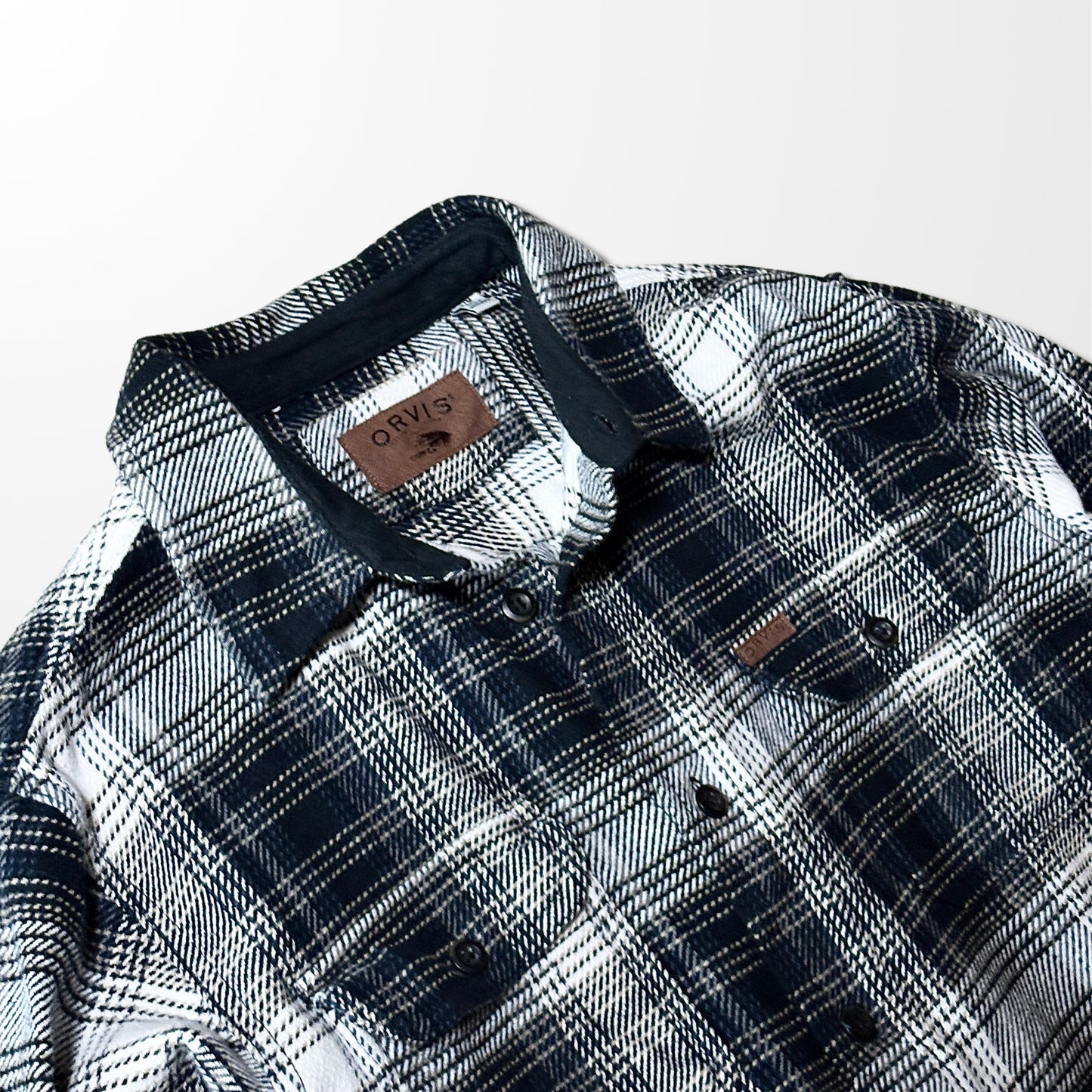 Flannel Check Shirt – M, Black & White