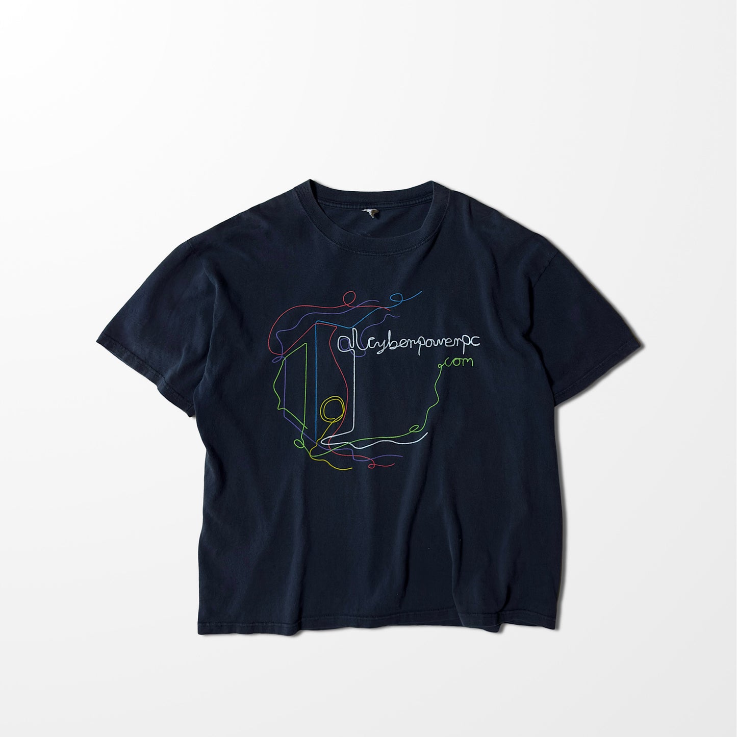 CyberPowerPC Neon Line Art Tee – Fade Black