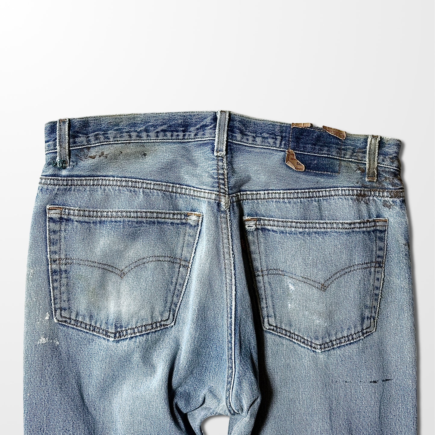 Levi’s 501 Vintage Distressed Jeans – Paint Stains & Heavy Fade – Made In USA  W38