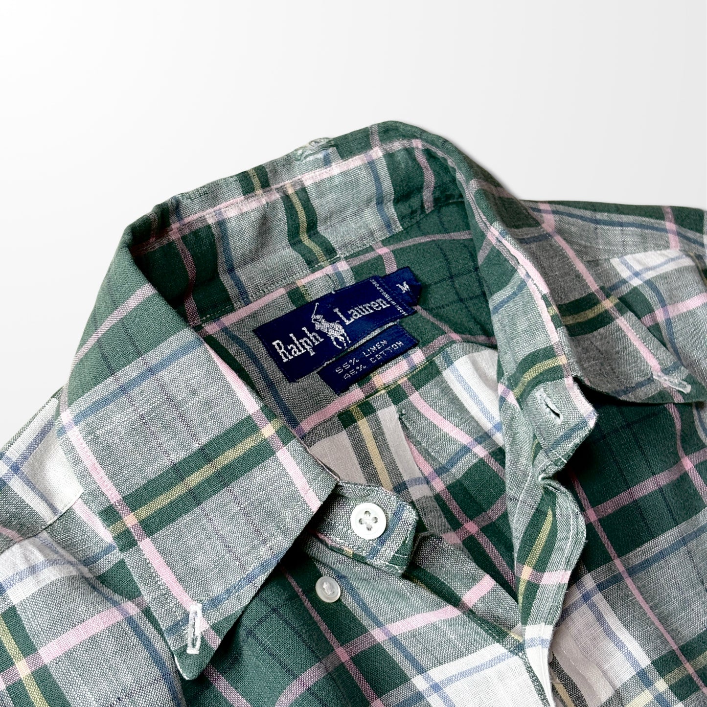 Ralph Lauren Linen Shirt – Green Check Pattern
