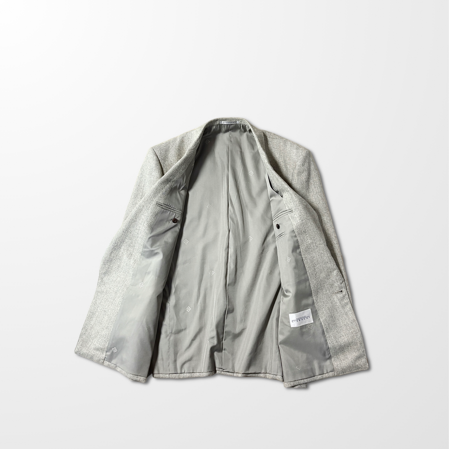 Alpaca Givenchy Double-Breasted Jacket – Light Gray