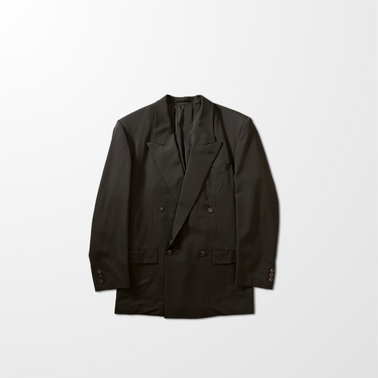 Wool Double Breasted Jacket – Dark Brown – Size L