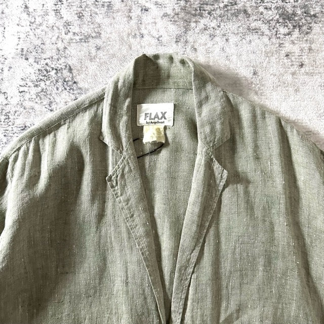 FLAX 100% Linen Short Jacket Olive – L