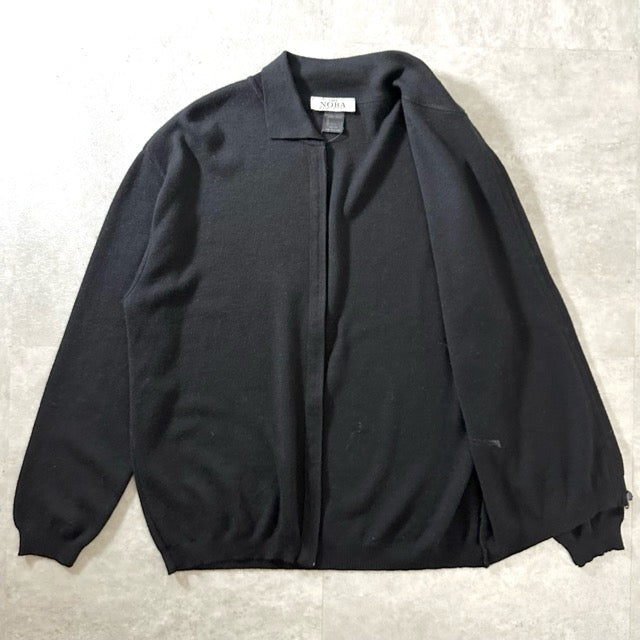 Merino Wool Zip Knit Polo Black – Made in Italy L