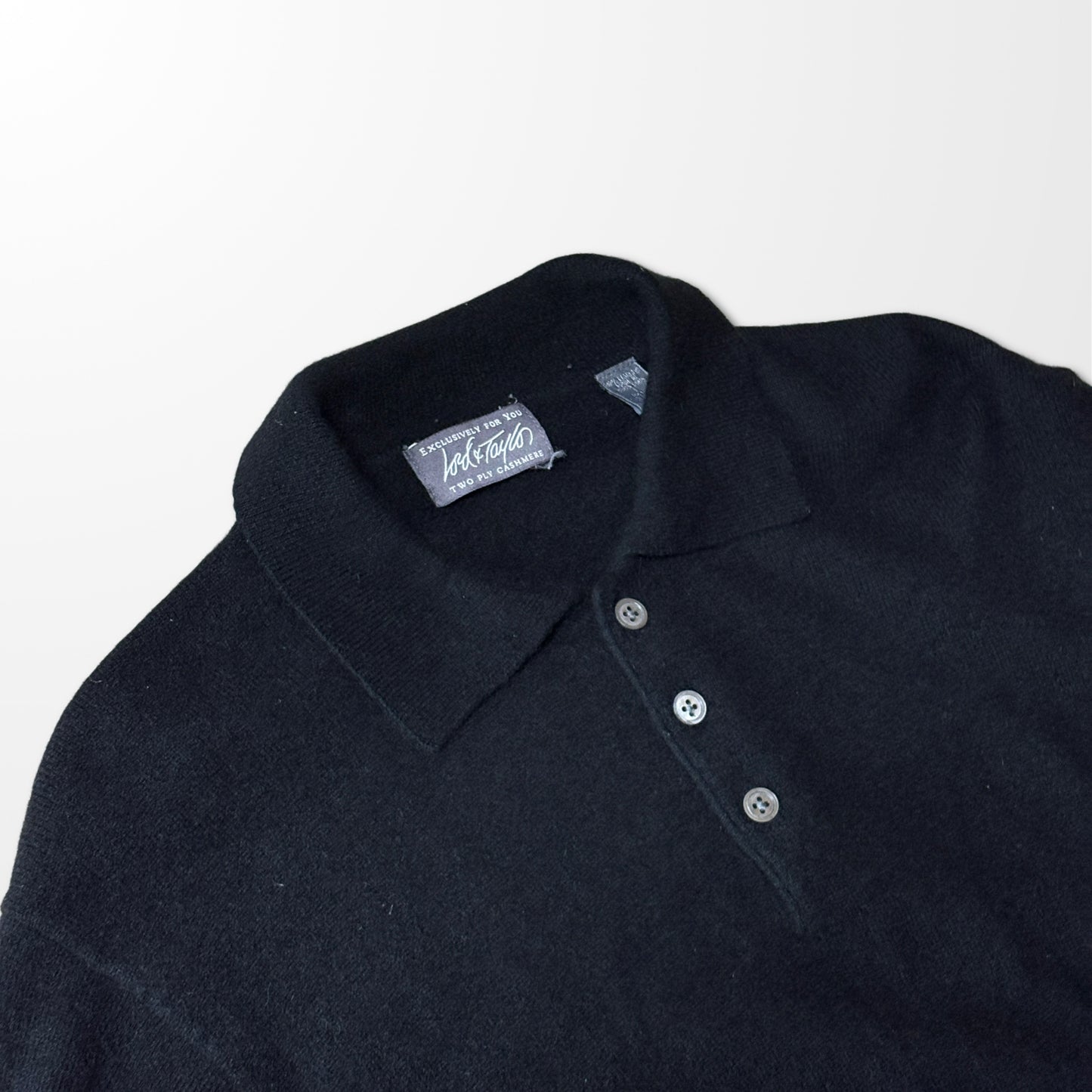 2 Ply Cashmere Knit Polo Sweater Black – L-Lord & Taylor