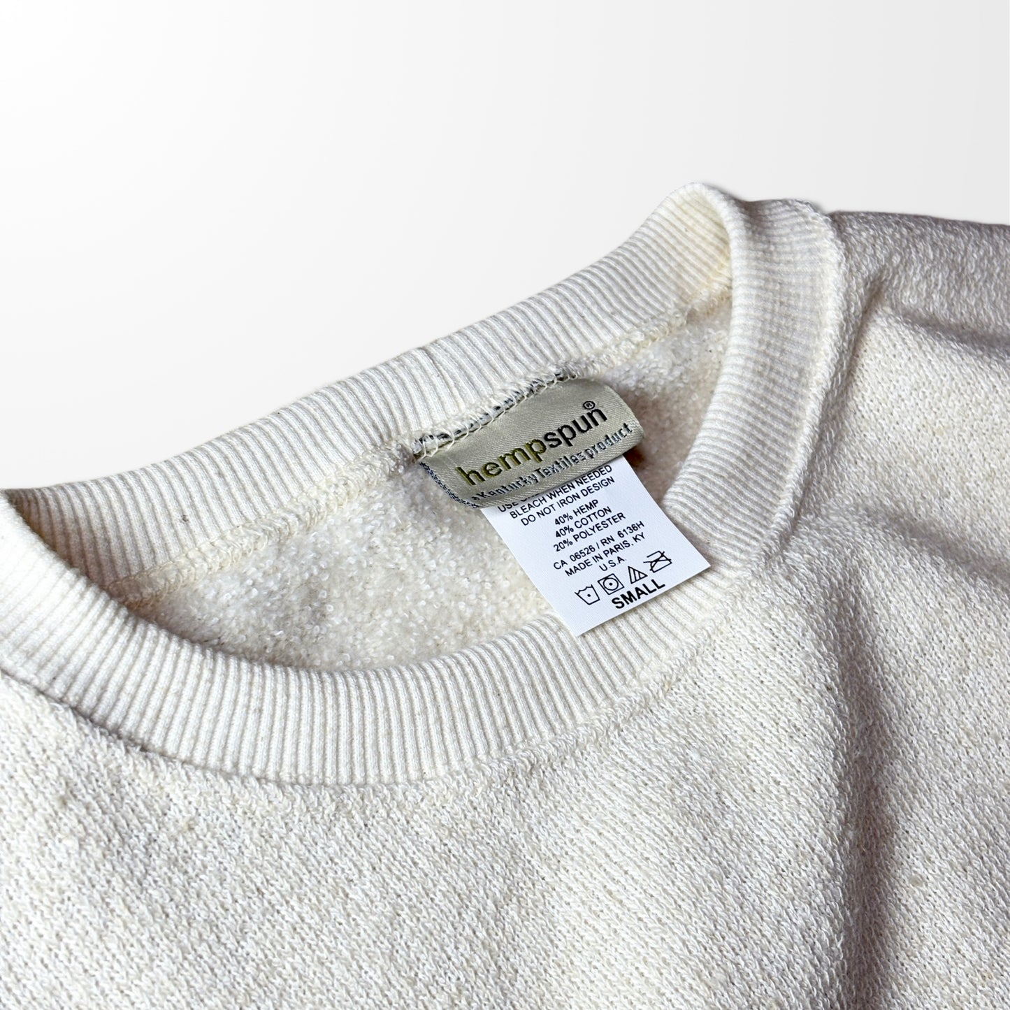 hempspun Hemp Cotton Crewneck Sweatshirt - S / Natural