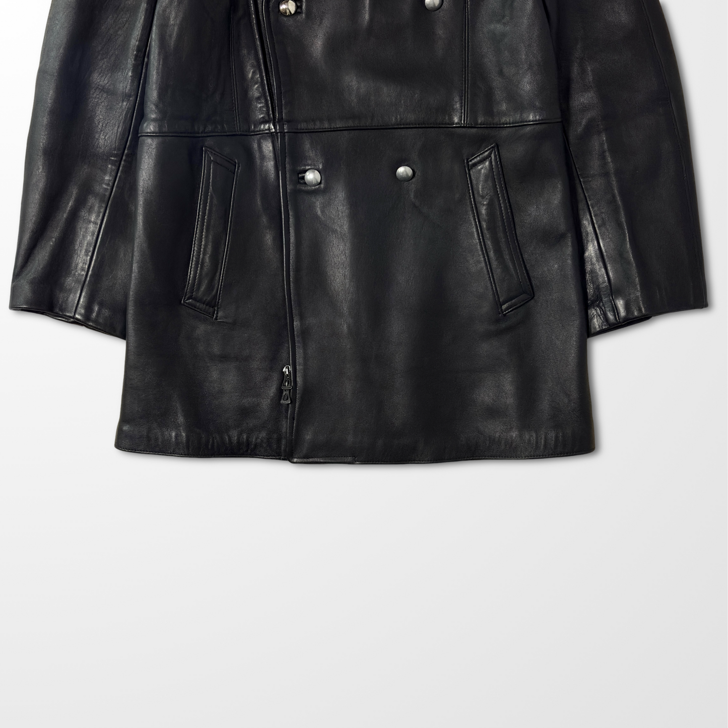 French Military Motorcycle Leather Coat – 1985 / 100M