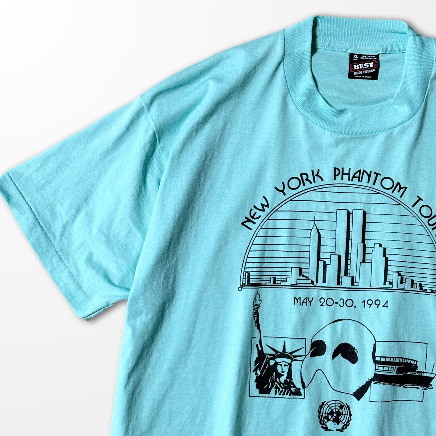 New York Phantom Tour T-shirt / 1994 Broadway × WTC graphic / Made in USA
