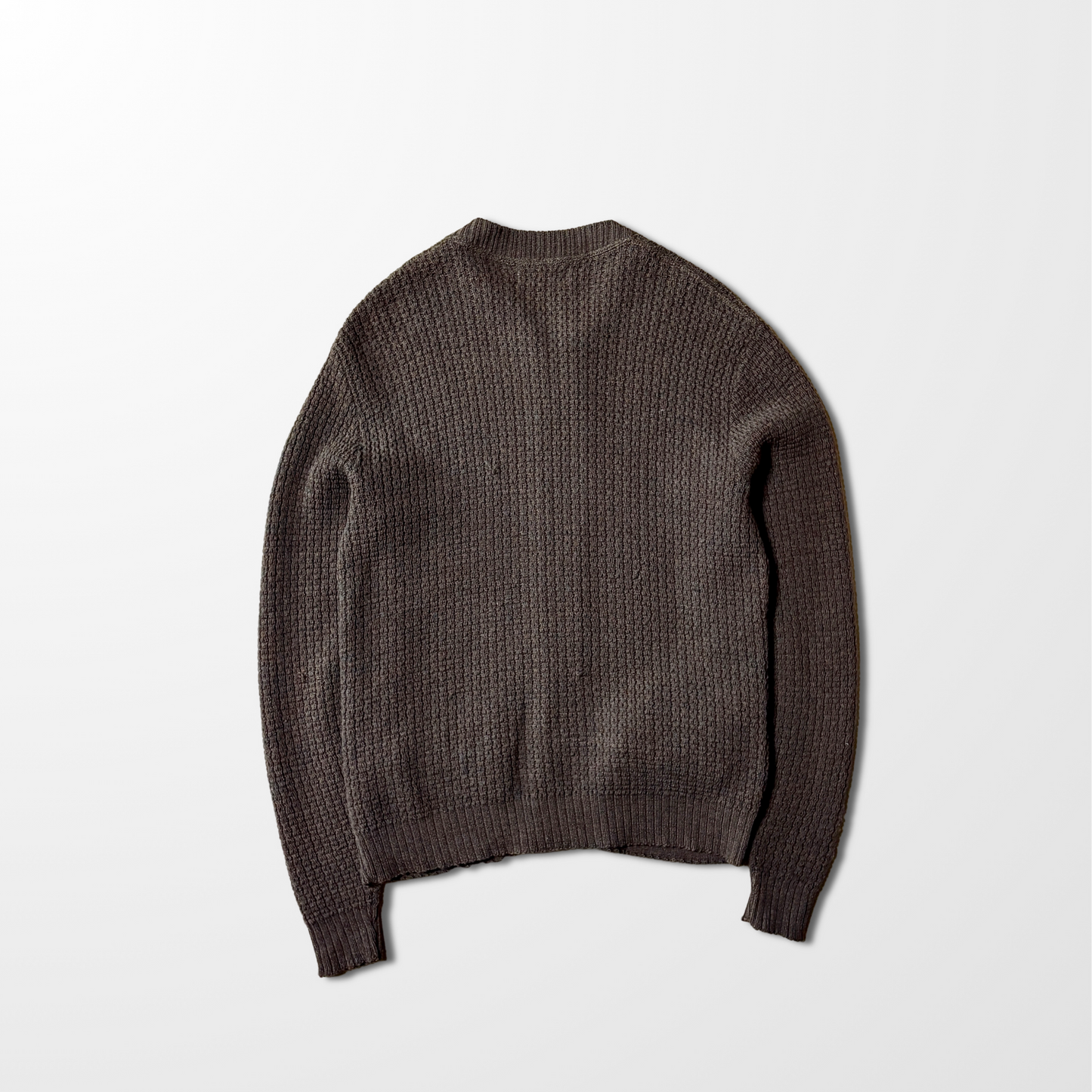 Zip Cardigan – Brown Heather Knit　 Wool