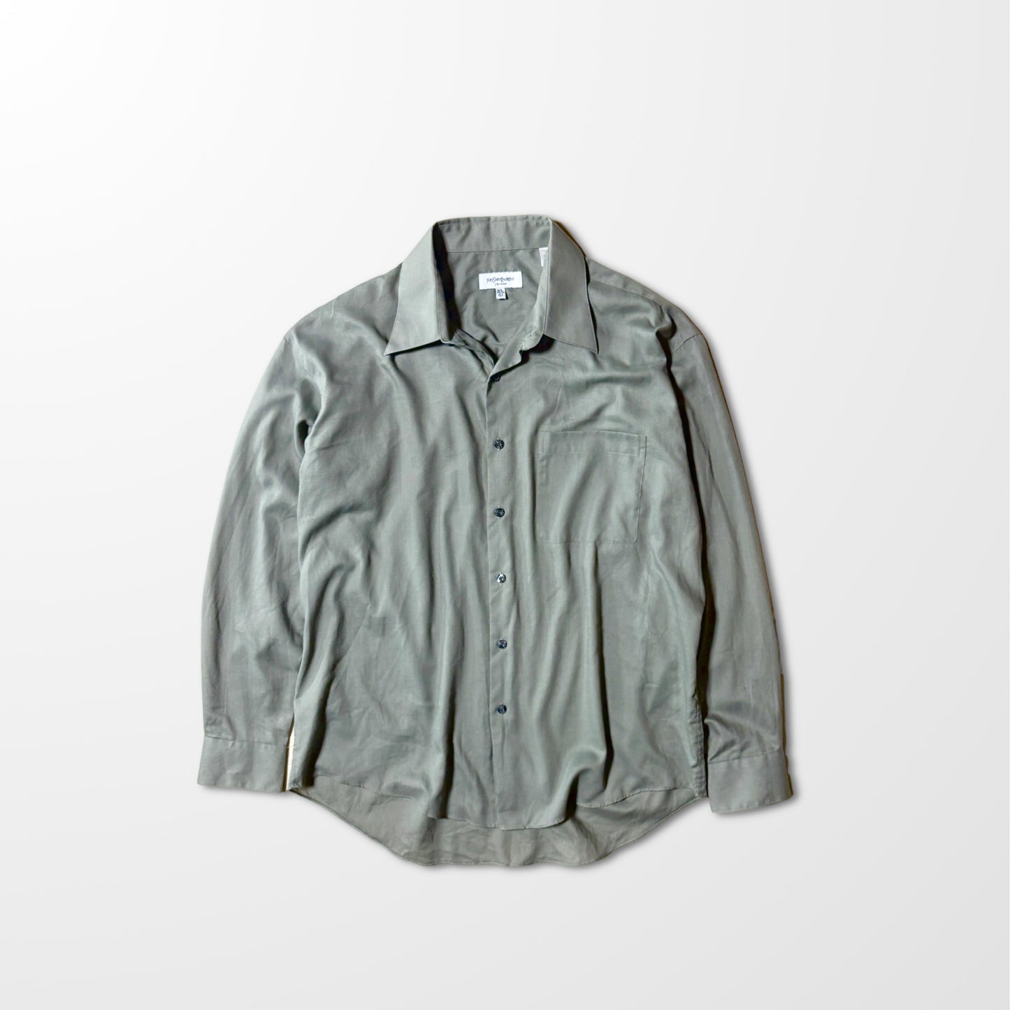 Yves Saint Laurent Cotton Blend Sage Green Shirt – L