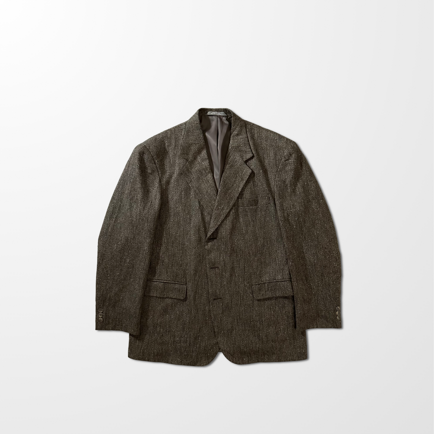 Tweed Jacket – Brown – Size XL Made in U.S.A. Wool Blend