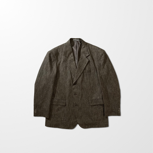 Tweed Jacket – Brown – Size XL Made in U.S.A. Wool Blend