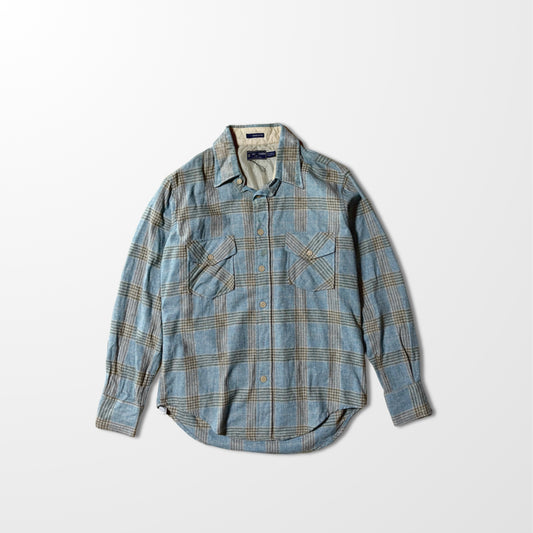 80s Van Heusen Wool Blend Plaid Shirt – M / Made in Korea