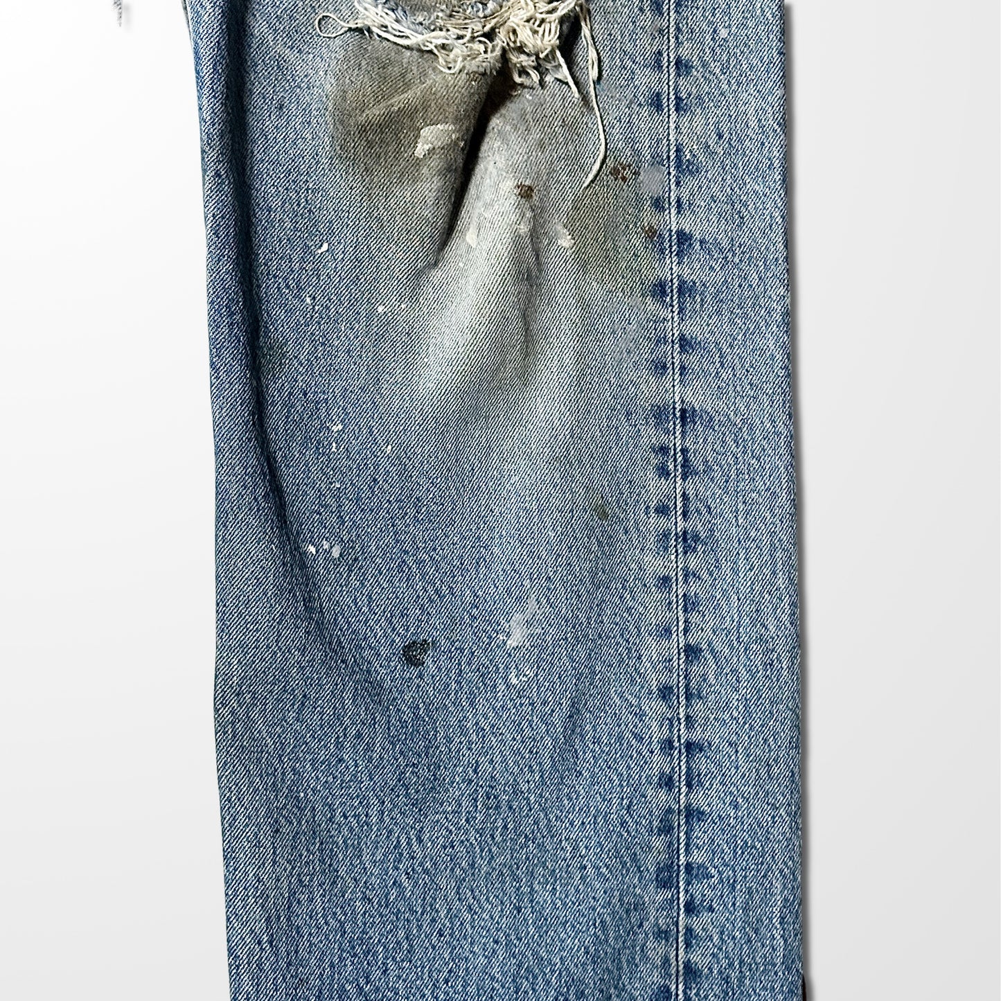 Levi’s 501 Vintage Distressed Jeans – Paint Stains & Heavy Fade – Made In USA  W38