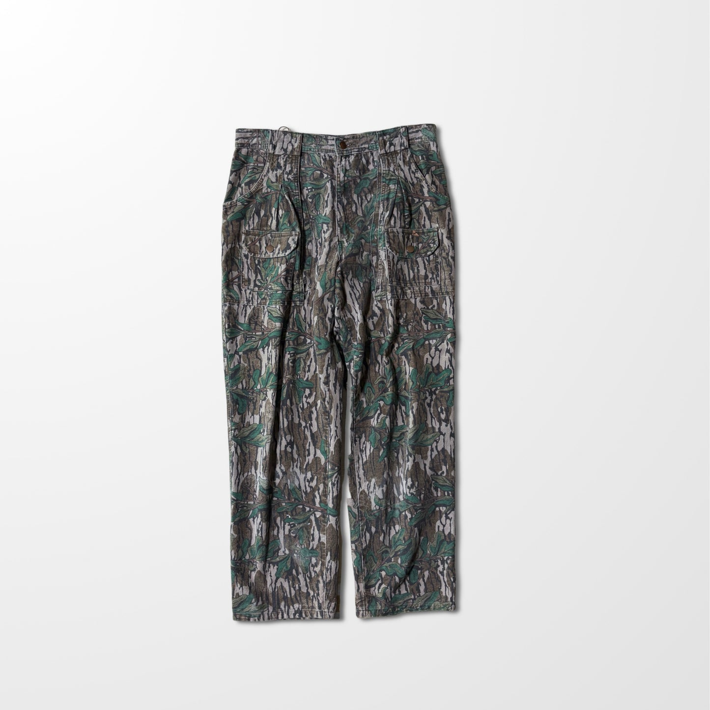 Vintage Leaf Pattern Camouflage Cargo Pants