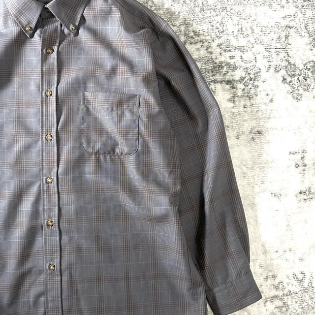 Pendleton Gray Wool Check Shirt Subtle Pattern – L