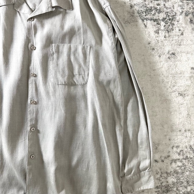 PERRY ELLIS Gray Textured Open Collar Shirt – XL