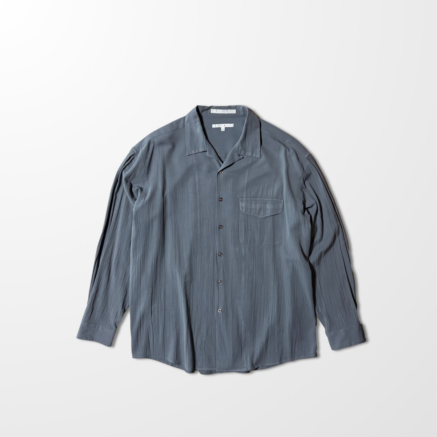 Perry Ellis Rayon Poly Open Collar Shirt XL – Gray Texture