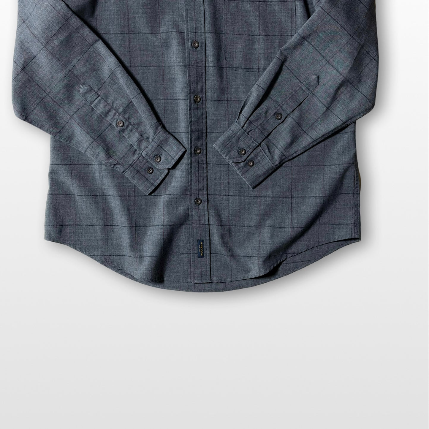 Woolrich Wool Check Shirt Charcoal Gray L