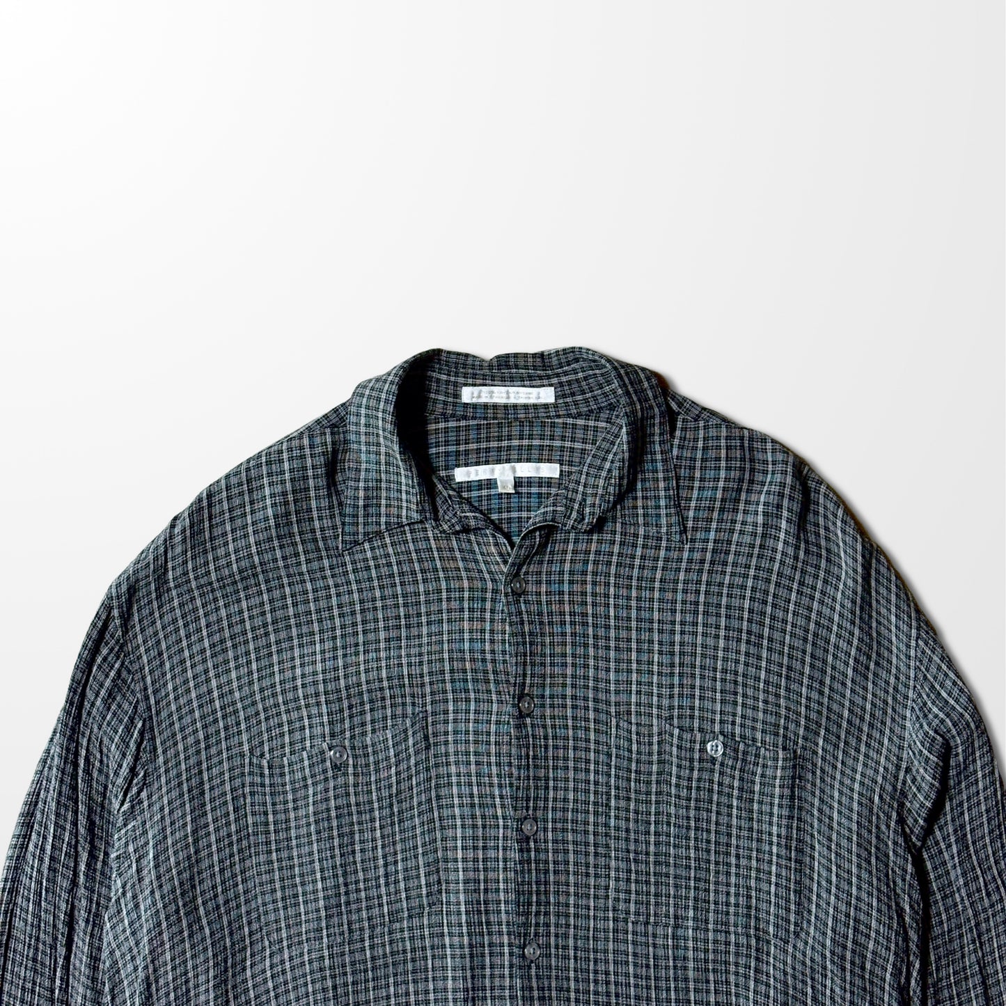 Perry Ellis Rayon Black Check Shirt – L