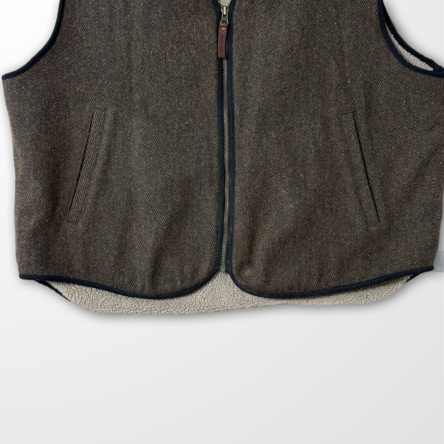 Woolrich Wool Blend Fleece Lined Vest – Brown L