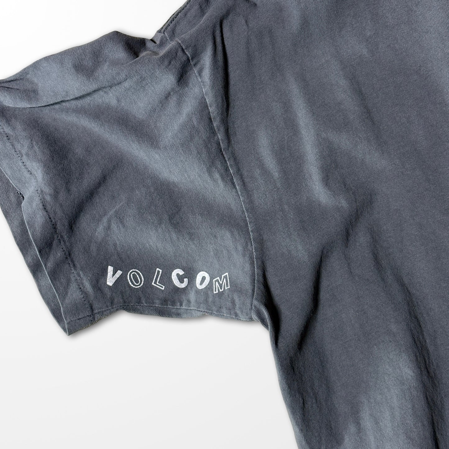 Faded Art Print T-shirt / abstract face & stars / charcoal gray