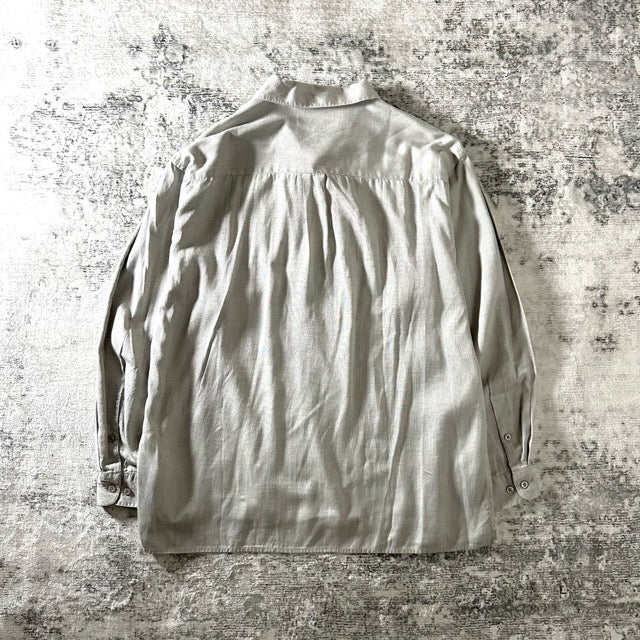 PERRY ELLIS Gray Textured Open Collar Shirt – XL