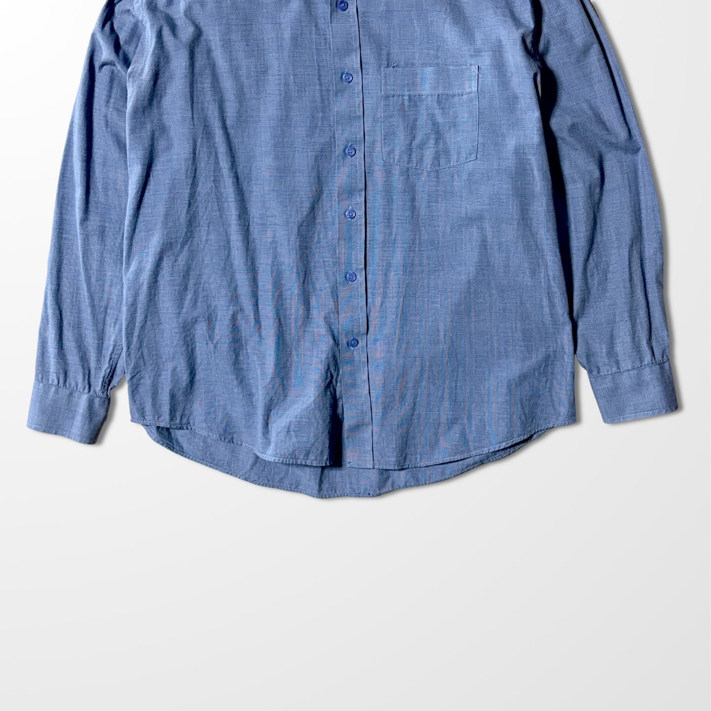 Vintage Dior Blue Check Shirt – Subtle Elegance in Texture