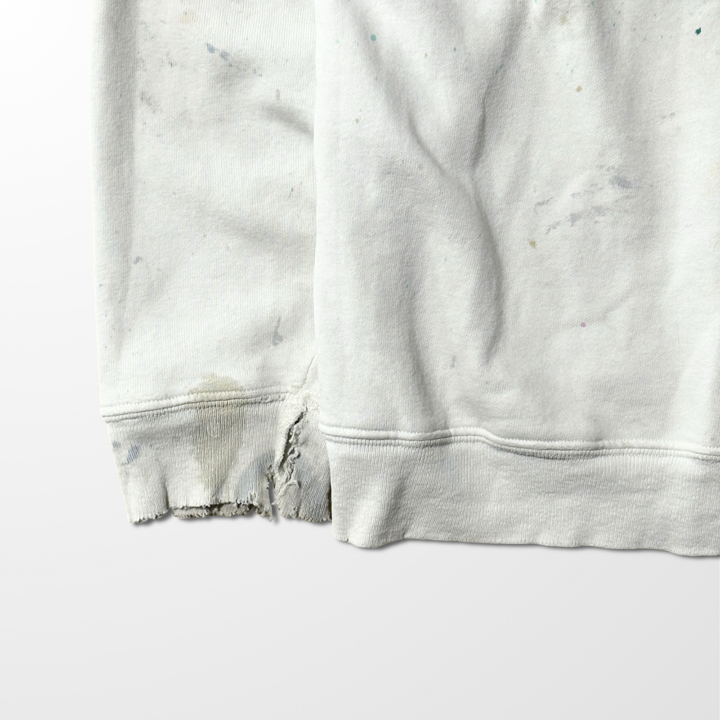 Calvin Klein Jeans Paint Stained Sweatshirt – White – L