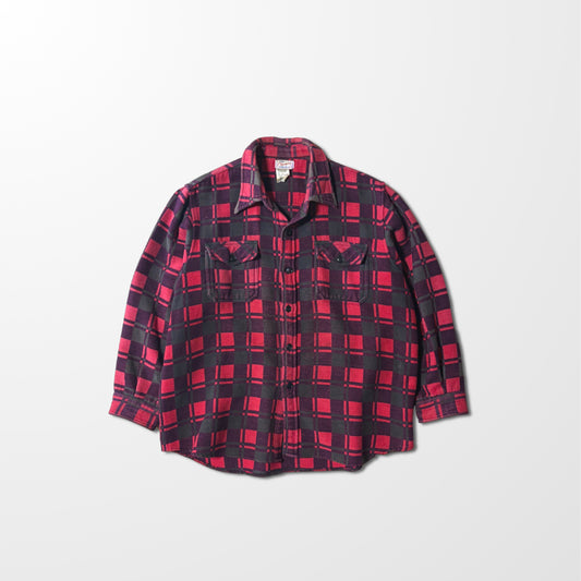 Cotton Flannel Red Black Check Shirt