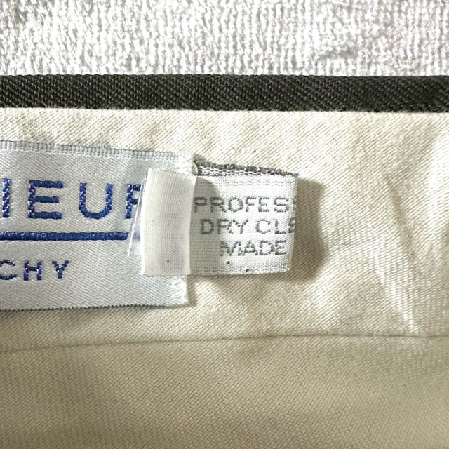 Givenchy 3 Tuck Wool Slacks Olive Wide Fit – 36