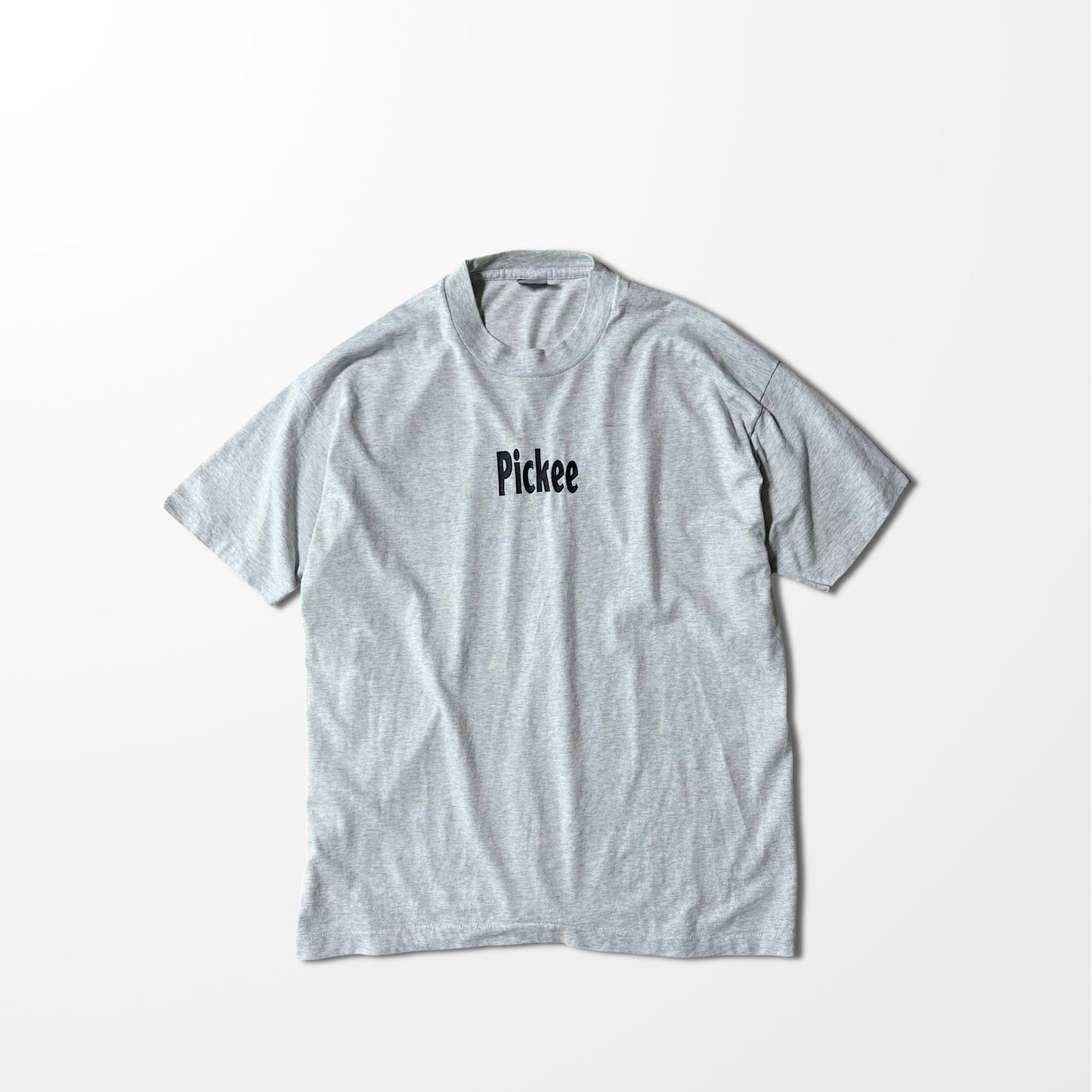 Minimal Print T-shirt / “Pickee” / heather gray / Made in USA