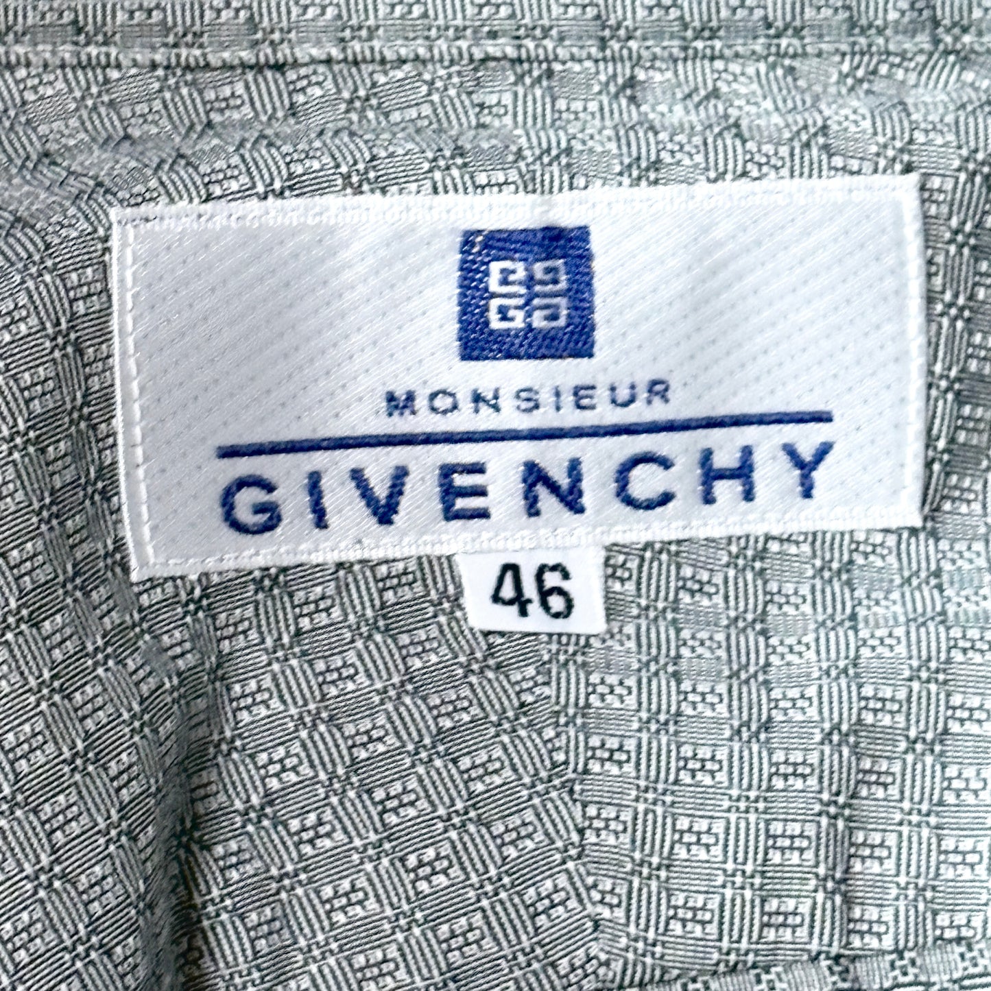 Givenchy Monsieur Textured Grey Pattern Shirt – 46