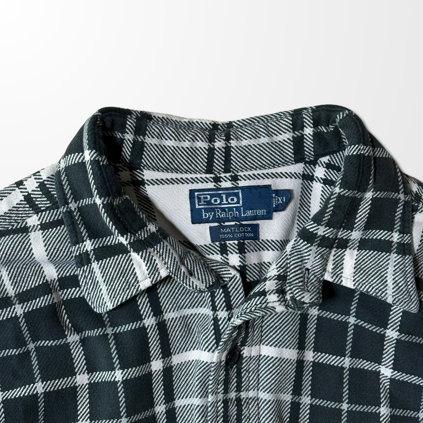 Polo by Ralph Lauren Cotton Flannel Check Shirt – Black & White / XL