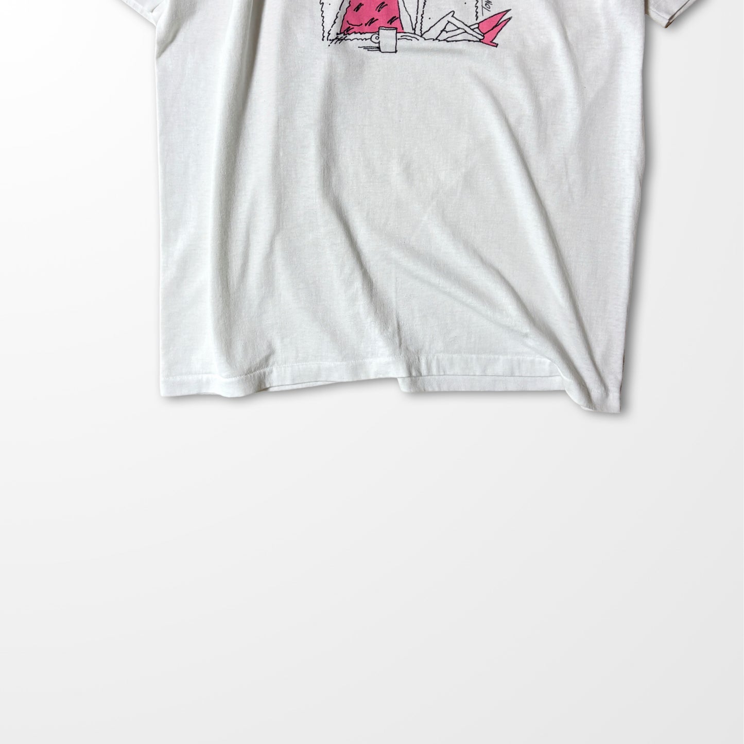 Windows Attitude" Cartoon Print T-shirt / Fade White Tee
