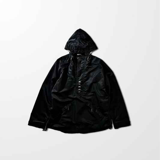 Nike Nylon Half-Zip Hooded Jacket – Black / Khaki – L