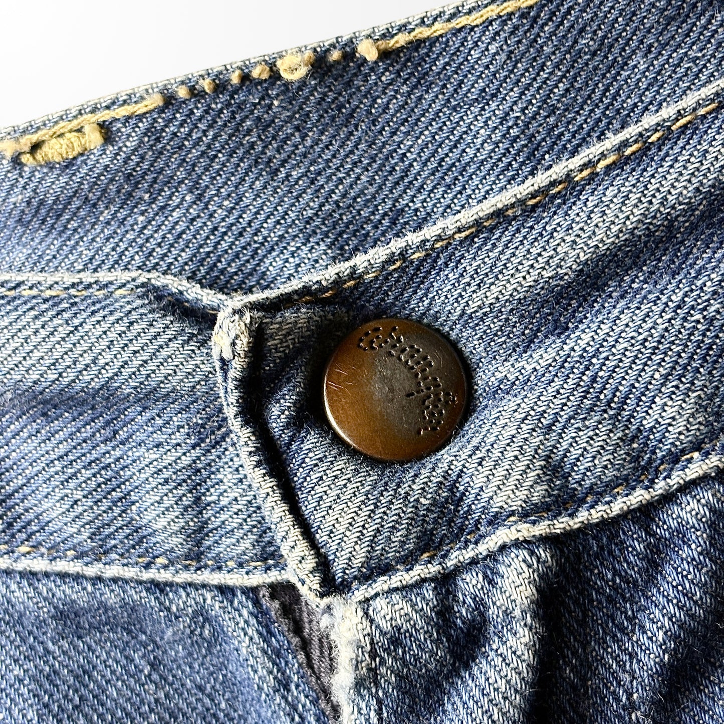 1970s Vintage Denim Work Pants – Blue, Distressed