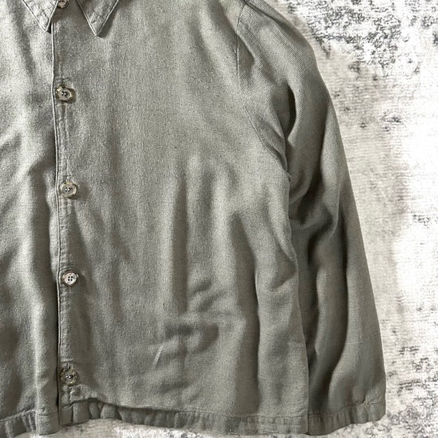 Linen Short Jacket Olive Relaxed Fit – L - CP SHADES