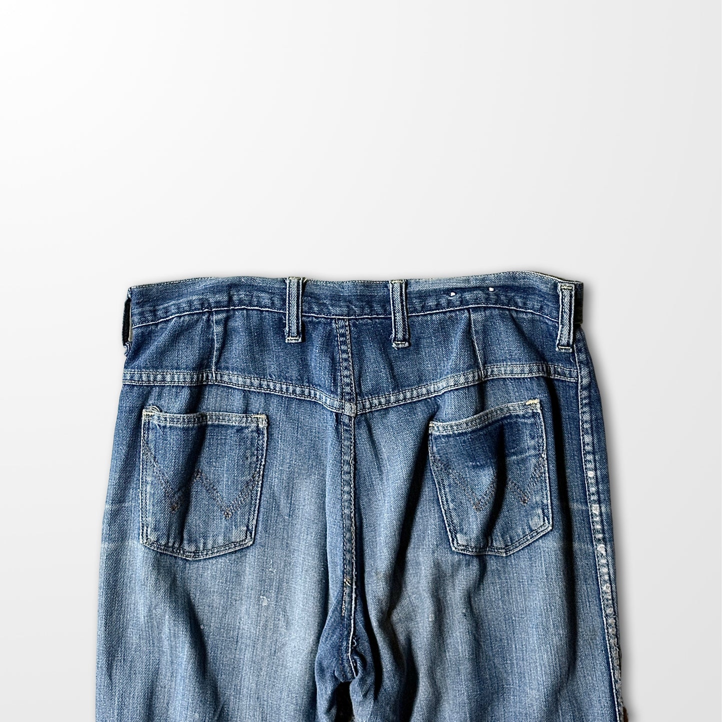 1970s Vintage Denim Work Pants – Blue, Distressed