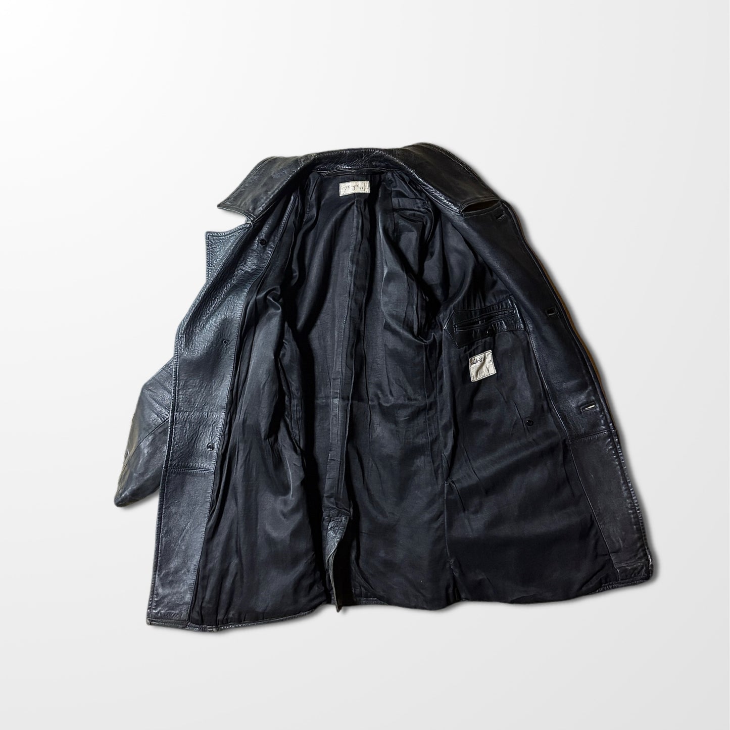 French Military Vintage Motorcycle Leather Coat – 96M - 80ｓ