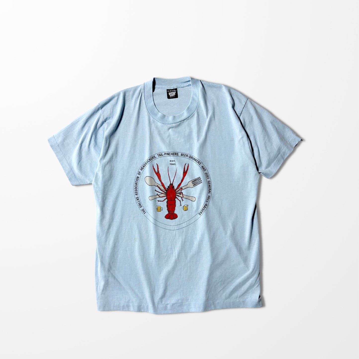 Crawfish Beer Club Tee / Light Blue Humorous Graphic T-shirt