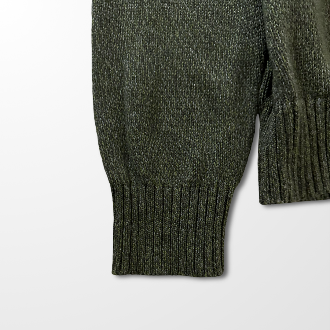 Lands’ End DRIFTER Cotton Knit Sweater – Olive Green – XL
