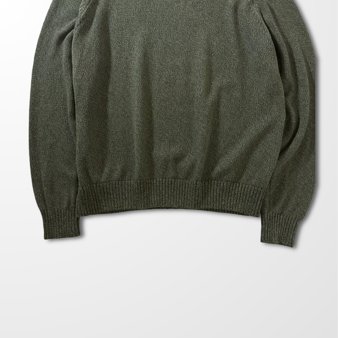 Lands’ End DRIFTER Cotton Knit Sweater – Olive Green – XL