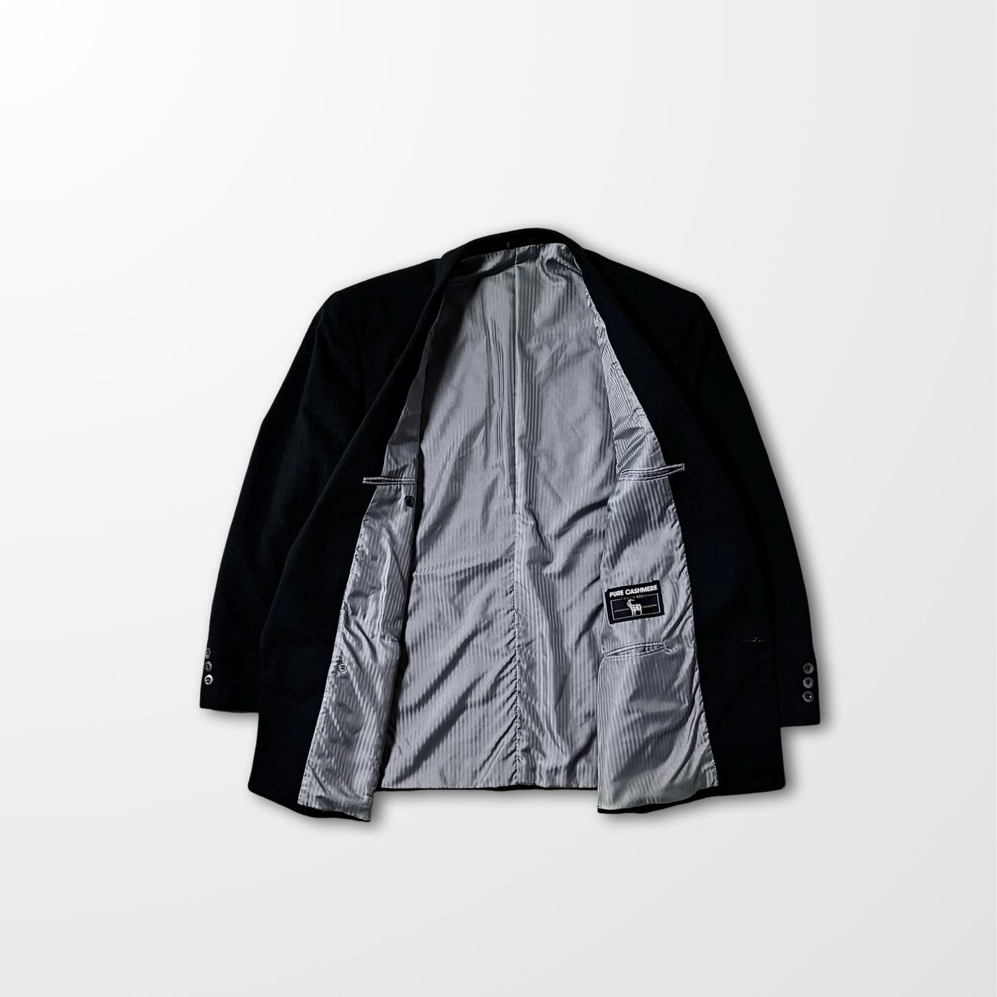 Pure Cashmere Double Breasted Jacket – Black – L