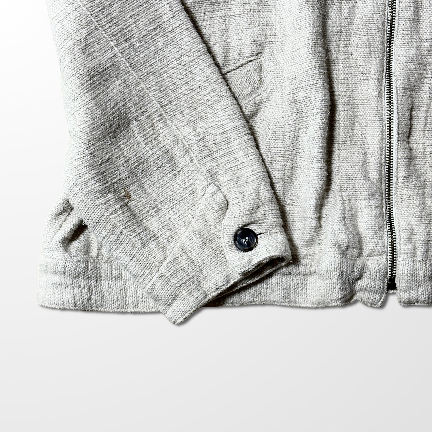 Cotton Linen Rayon Zip Jacket – White – L-CP Shades