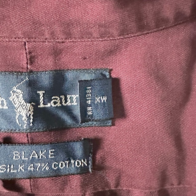 Ralph Lauren Burgundy Silk Blend Shirt – M
