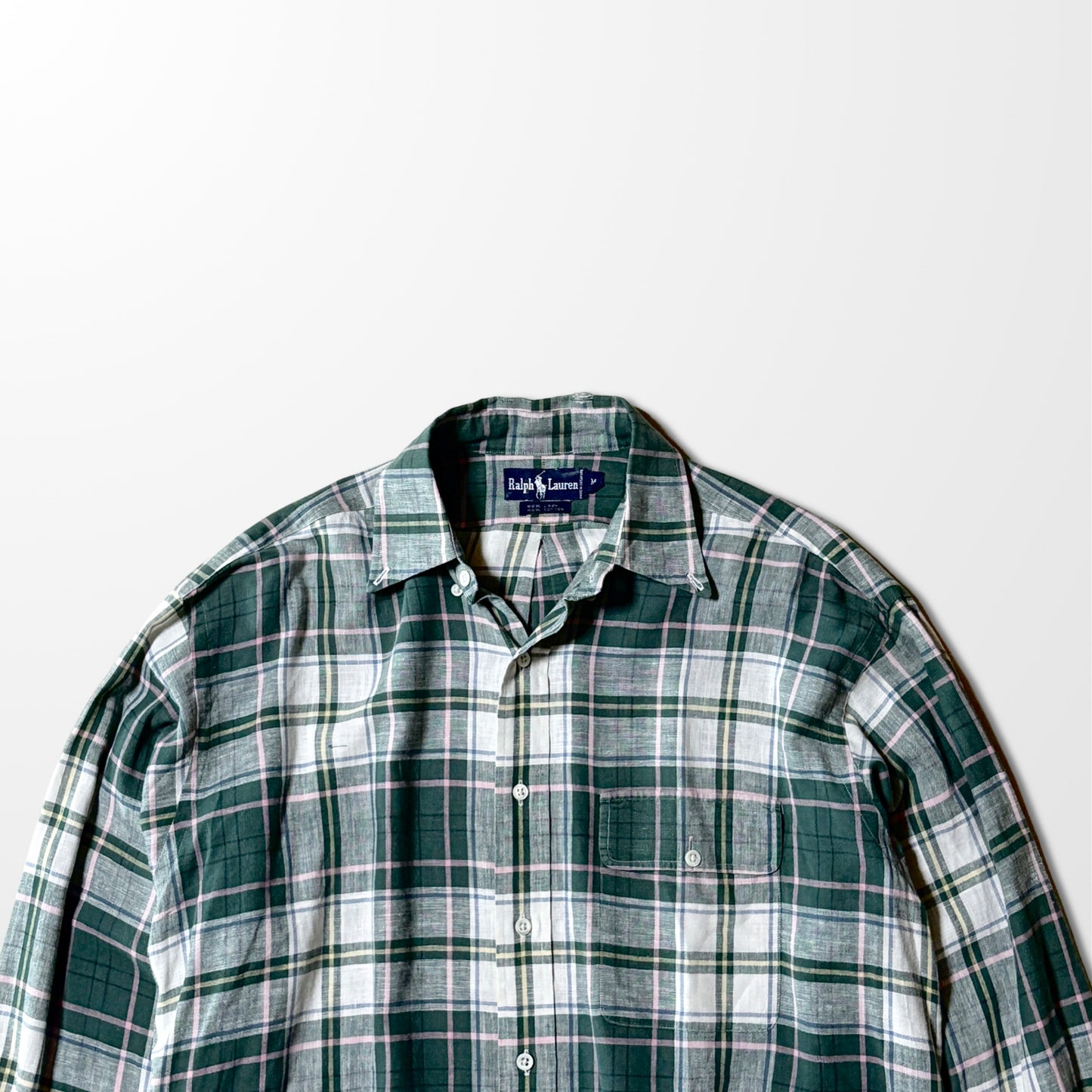Ralph Lauren Linen Shirt – Green Check Pattern