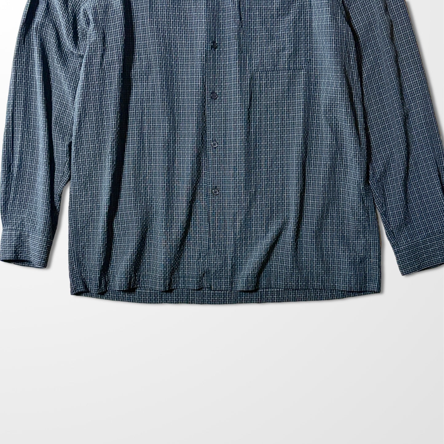 Rayon Blend Black Grid Shirt – XL Perry Ellis